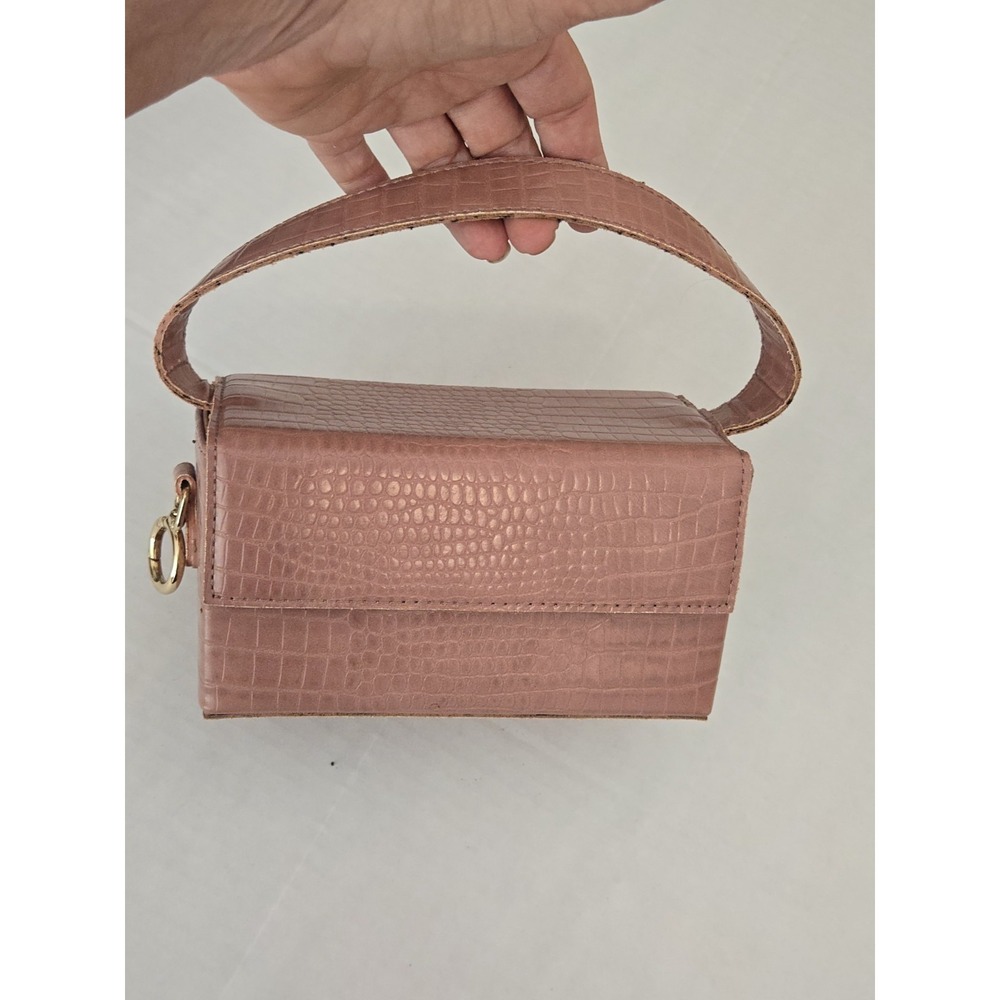 LIKE DREAMS Pink Bag Crossbody Or Handle Purse Croc Emboss Unused Structured Box